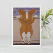 Corgi at Window Invitation Kaart (Staand voorkant)