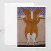 Corgi at Window Invitation Kaart (Voorkant / Achterkant)
