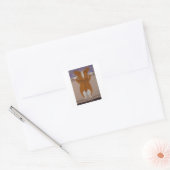 Corgi at Window Invitation Vierkante Sticker (Envelop)