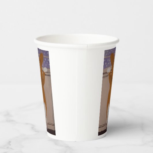 Corgi at window Paper Cups Papieren Bekers (Rechts)