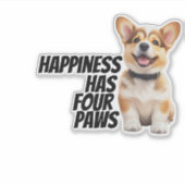 Corgi Autodecal – “Geluk Heeft Vier Pootjes" Sticker (Voorkant)