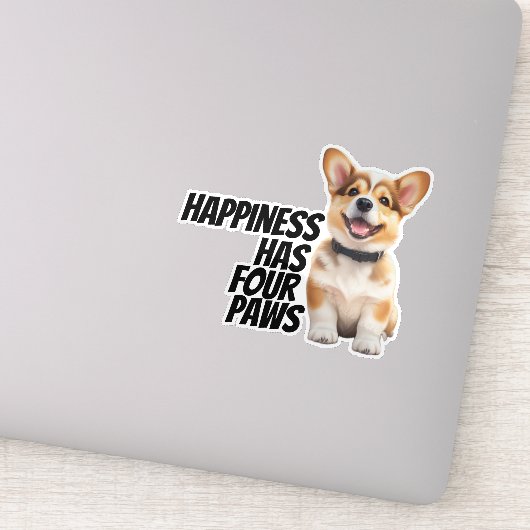 Corgi Autodecal – “Geluk Heeft Vier Pootjes" Sticker (Detail)