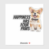 Corgi Autodecal – “Geluk Heeft Vier Pootjes" Sticker (Vel)
