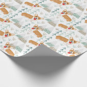 Corgi Avontuur in de bergen patroon - wit Cadeaupapier (Hoek)