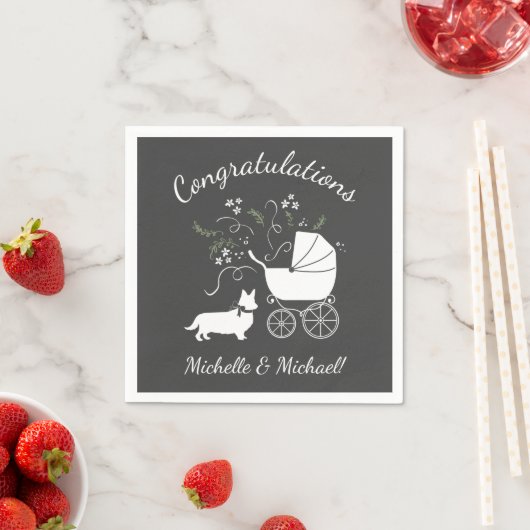 Corgi Baby shower Dog Servet (Insitu)