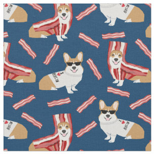corgi bacon hond navy stof
