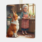 Corgi Baking with Grandma Christmas Painting Keramisch Ornament (Links)