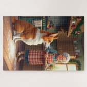 Corgi Baking with Grandma Christmas Painting Legpuzzel (Horizontaal)
