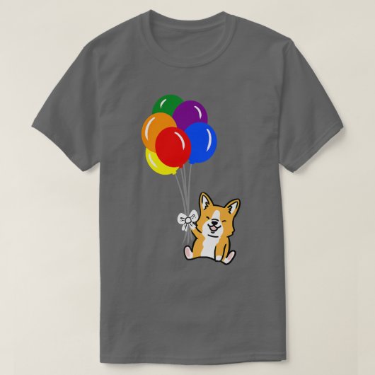 Corgi Ballon Gay Pride-234 T-shirt (Design voorkant)
