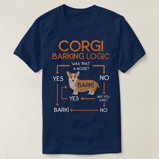 Corgi Barking Logic Funny-235 T-shirt (Design voorkant)