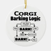 Corgi Barking Logic Keramisch Ornament (Voorkant)