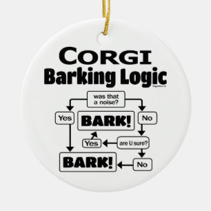 Corgi Barking Logic Keramisch Ornament