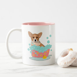 Corgi Bath Time Tweekleurige Koffiemok