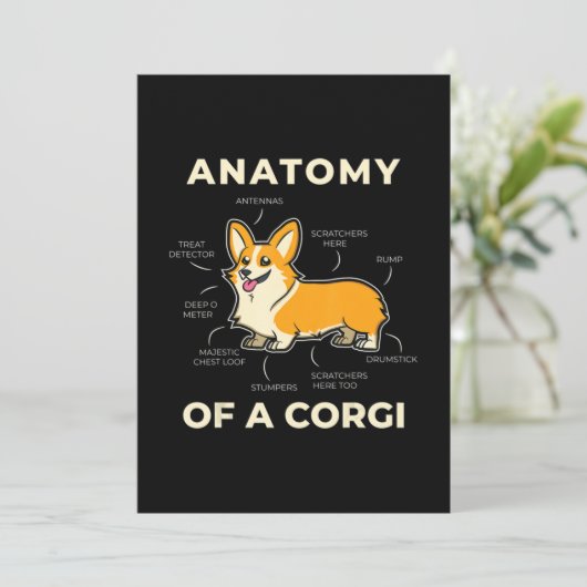 Corgi Bedankkaart (Staand voorkant)