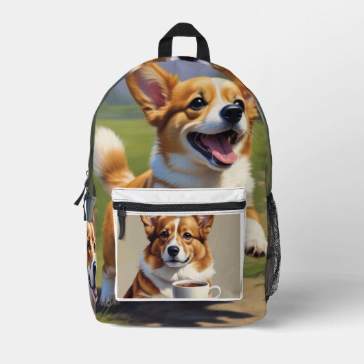 Corgi Bedrukte Rugzak (Voorkant)