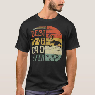 Corgi Best Dog Dad Ever Vintage Father'S Day Retro T-shirt