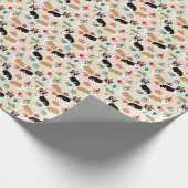Corgi Birthday Dogs Wrapping Paper Cadeaupapier (Hoek)