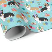 Corgi Birthday gift Cadeaupapier (Rol Hoek)