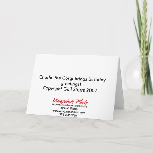 Corgi Birthday Kaart (Achterkant)