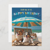 Corgi Birthday Kaart uit ons allemaal (Voorkant / Achterkant)