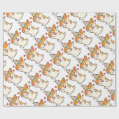 Corgi Birthday Party Cadeaupapier (Vlak)