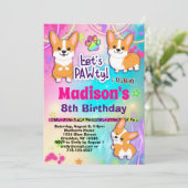 Corgi Birthday Party Kaart (Staand voorkant)