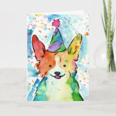Corgi Birthday Party Kaart (Voorkant)
