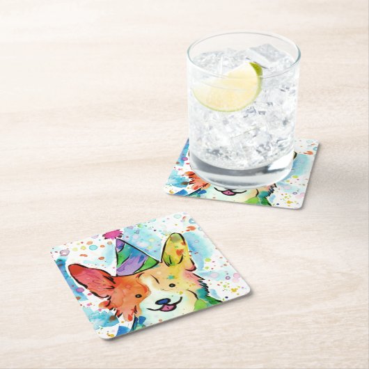 Corgi Birthday Party Kartonnen Onderzetters (Insitu)