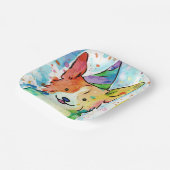 Corgi Birthday Party Papieren Bordje (Gebogen)