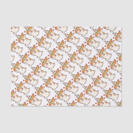 Corgi Birthday Party Tissuepapier (Voorkant)