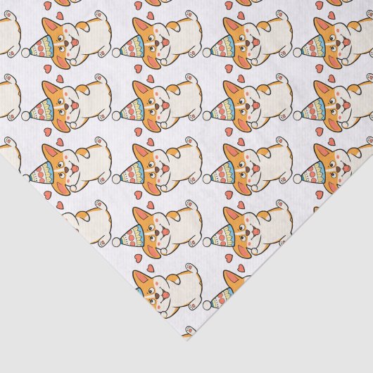 Corgi Birthday Party Tissuepapier (Detail)