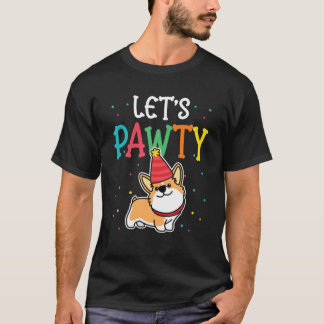 Corgi Birthday Pawty T voor honden van de Kinder p T-shirt