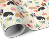 Corgi Birthday-verpakkingspapier Cadeaupapier (Rol Hoek)