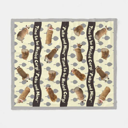 corgi blanket tree fleece deken (Voorkant (Horizontaal))