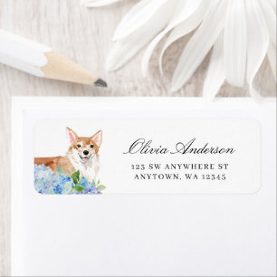 Corgi Blue Hydrangea retouradres Etiket