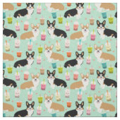 corgi boba tea mint stof (Swatch)
