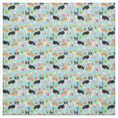 Corgi Boba Tea stof - bubble tea fabric (Swatch)