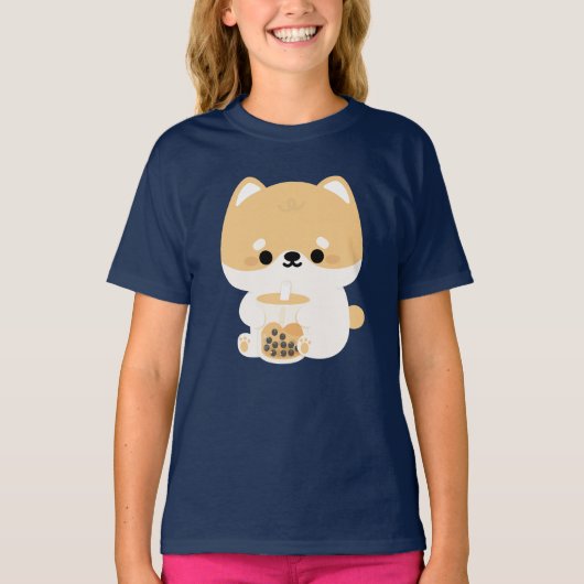Corgi Boba Tea T-shirt (Voorkant)