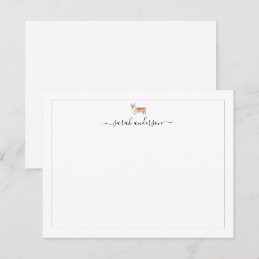 Corgi Border Personalized Notitiekaartje (Voorkant / Achterkant)