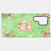Corgi Botanical Garden Phone Case Samsung Galaxy Hoesje (Achterkant horizontaal)