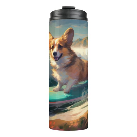 Corgi Brandsurfen Schilderen Thermosbeker (Voorkant)