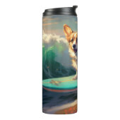 Corgi Brandsurfen Schilderen Thermosbeker (Gedraaid links)