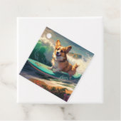 Corgi Brandsurfen Schilderij Bedankjes Labels (In situ)