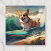 Corgi Brandsurfen Schilderij Bedankjes Labels (Achterkant)