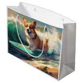 Corgi Brandsurfen Schilderij Groot Cadeauzakje (Achterkant Gekanteld)