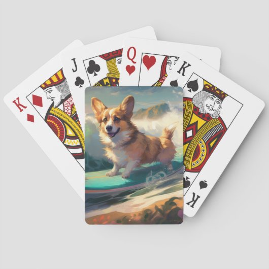 Corgi  Brandsurfen Schilderij Pokerkaarten (Achterkant)