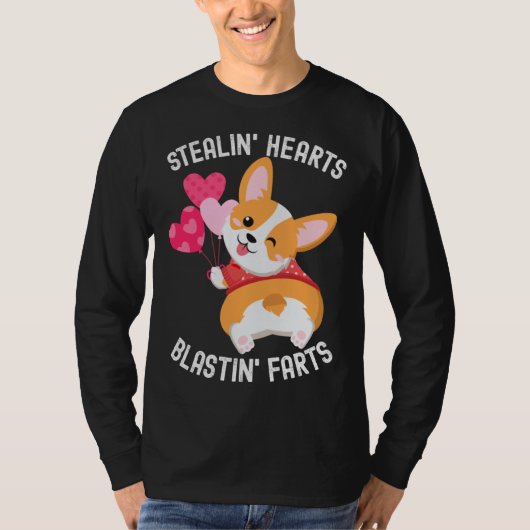 Corgi Breakin Hearts Blastin Farts Valentines Day  T-shirt (Voorkant)