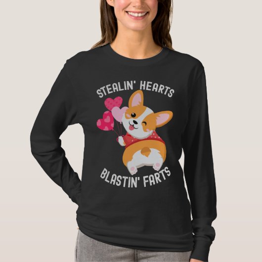Corgi Breakin Hearts Blastin Farts Valentines Day  T-shirt (Voorkant)