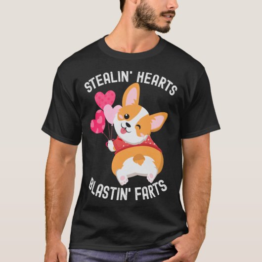 Corgi Breakin Hearts Blastin Farts Valentines Day T-shirt (Voorkant)