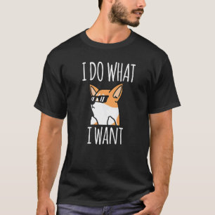 Corgi Bril Ik Doe Wat Ik Wil Stoute Corgi Hond M T-shirt